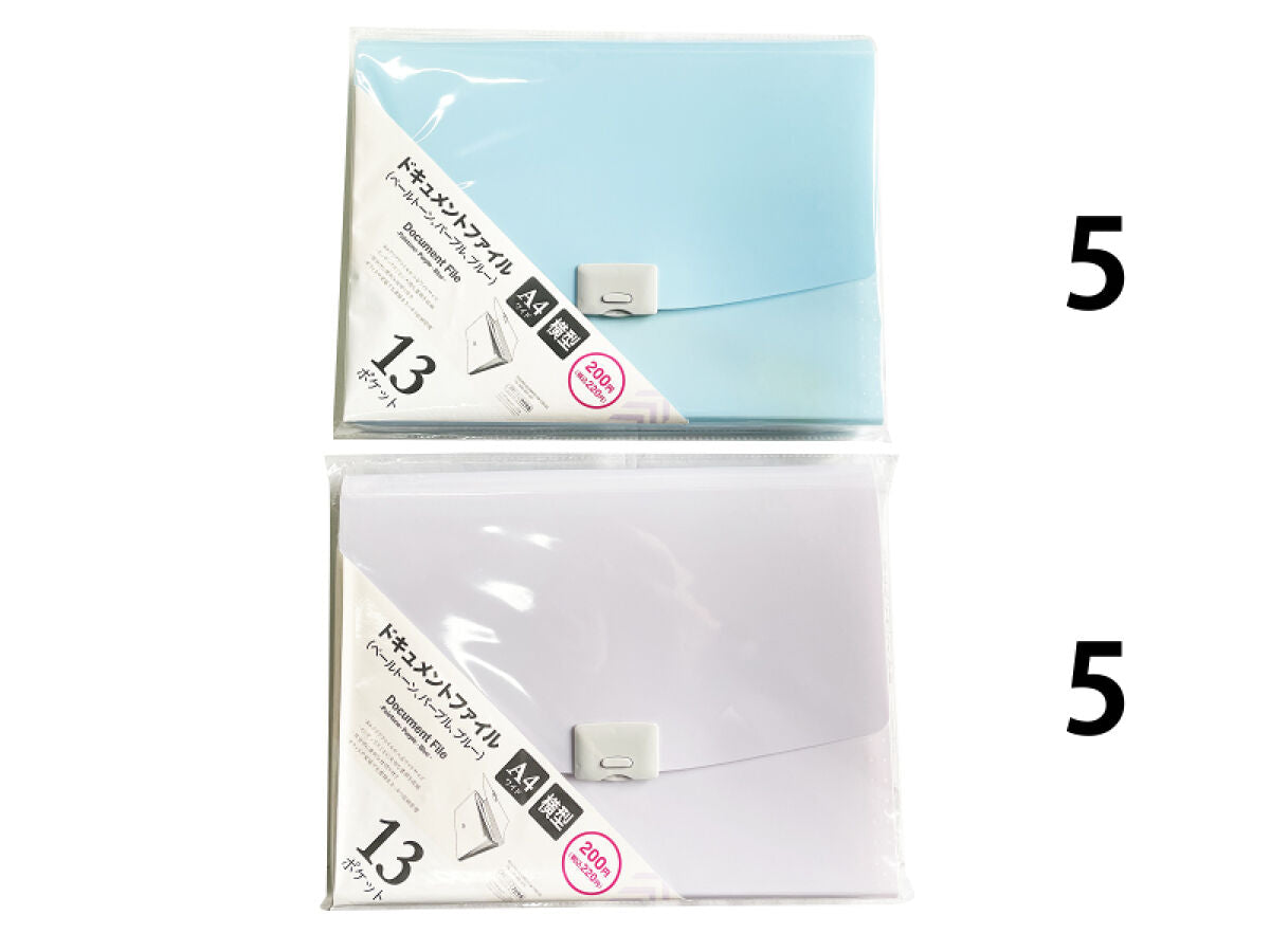 Daiso Document File - 13 Pockets - Paletone - Purple - Blue - FrontPackage
