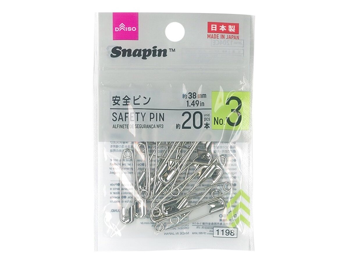 Daiso Safety Pin - Size 3 - 20 pcs.- FrontPackage