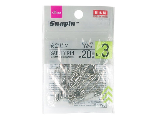 Daiso Safety Pin - Size 3 - 20 pcs.- FrontPackage