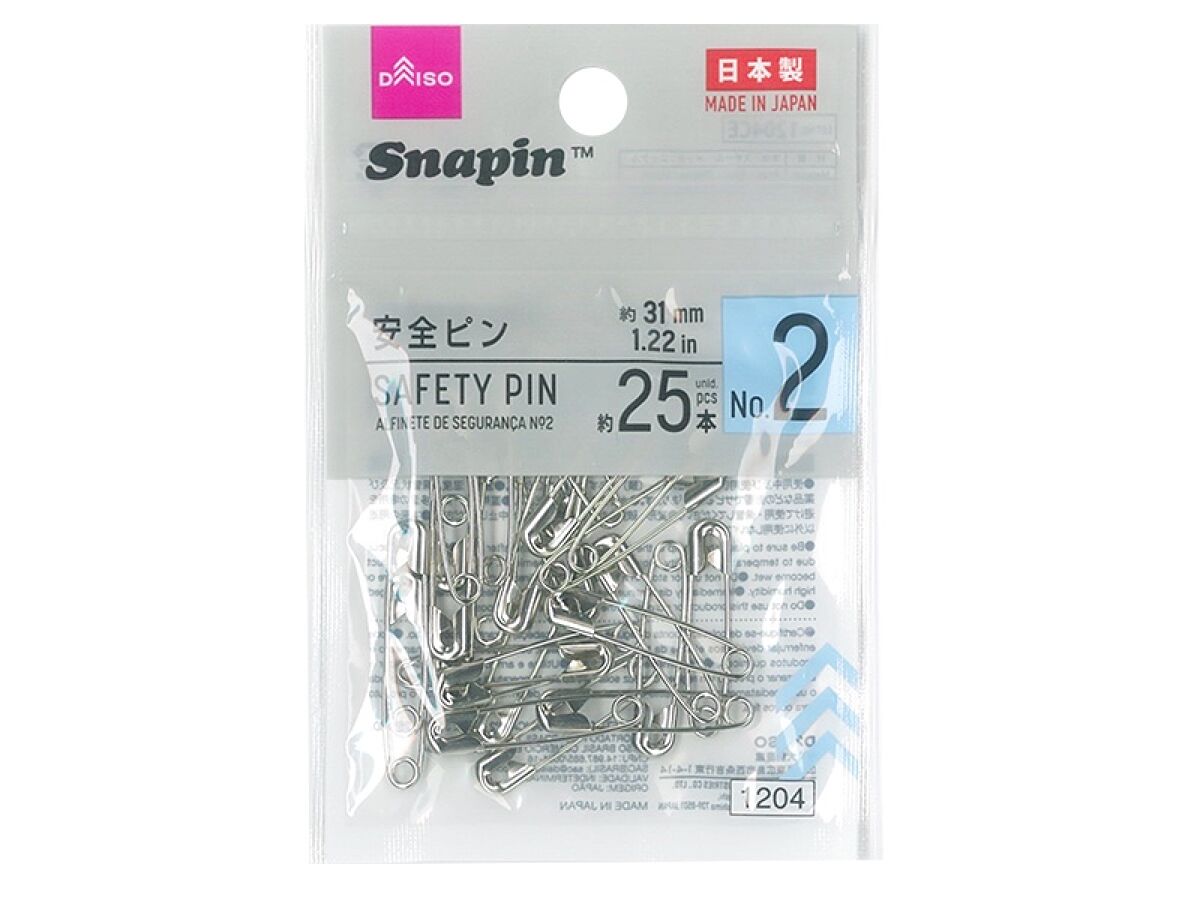 Daiso Safety Pin - Size 2 - 25 pcs.- FrontPackage