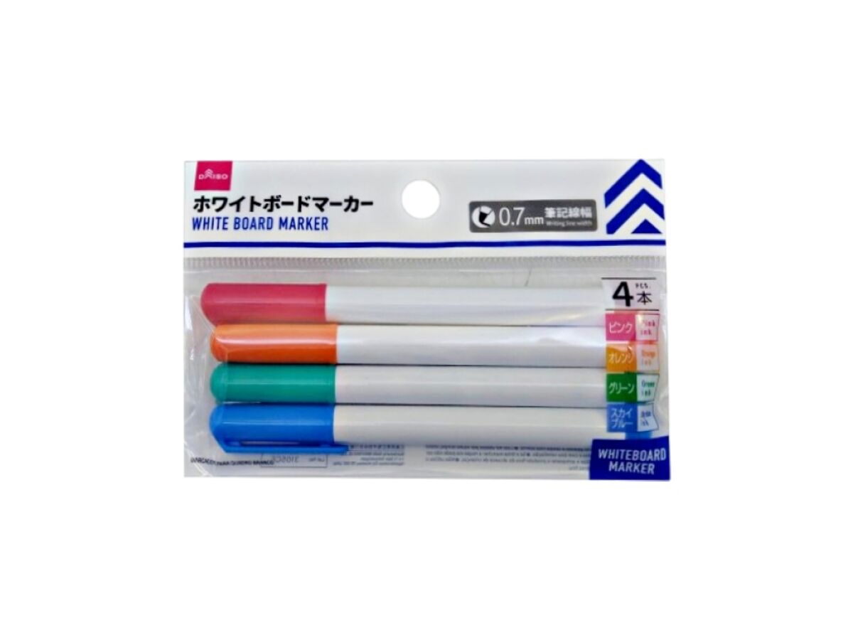 Daiso White Board Marker -4 Colors- FrontPackage