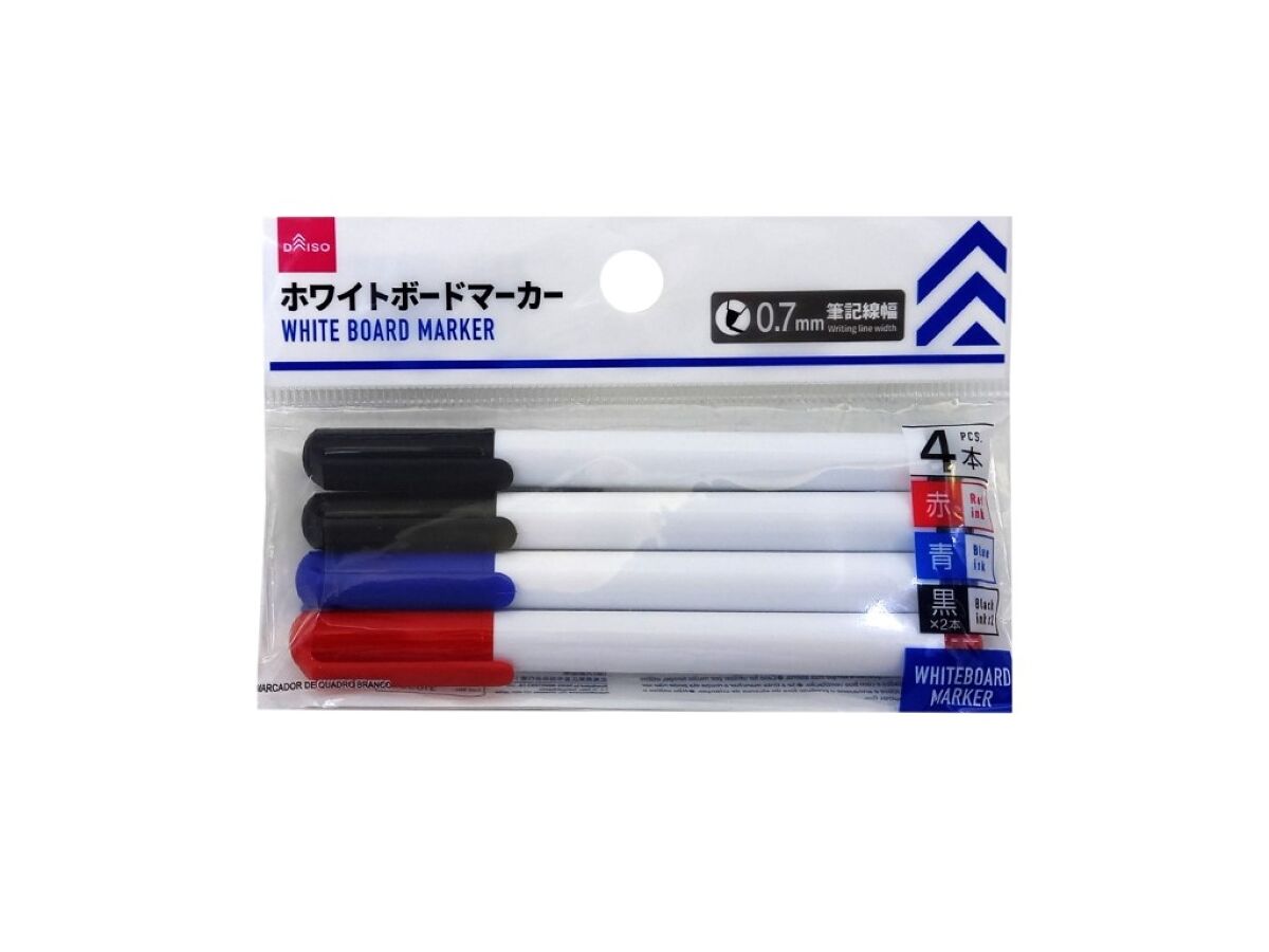 Daiso White Board Marker -4 pcs.- FrontPackage