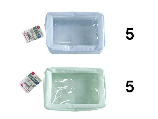 Daiso Rectangular Pouch with Window -Green - Blue- FrontPackage