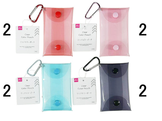 Daiso Clear Color Pouch - A With Carabiner - FrontPackage