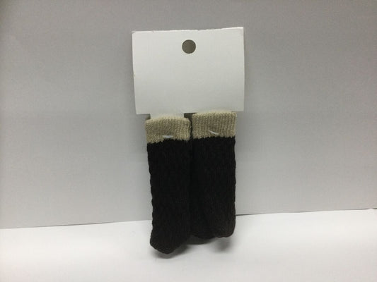 Daiso Chair Leg Socks(Slim-type,Cable Knit,Brown) FrontPackage