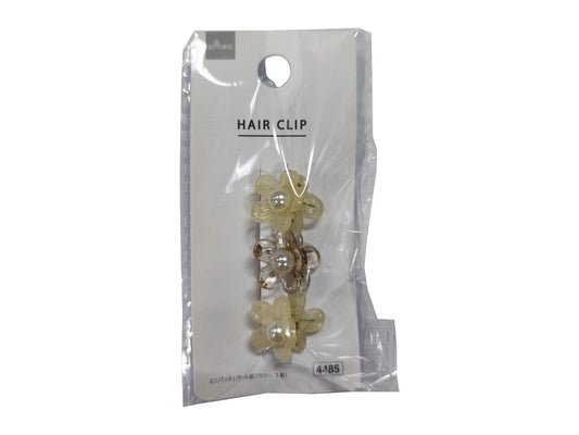 Daiso Mini Hair Clip -Imitation Pearl Flower - 3 pcs.- FrontPackage