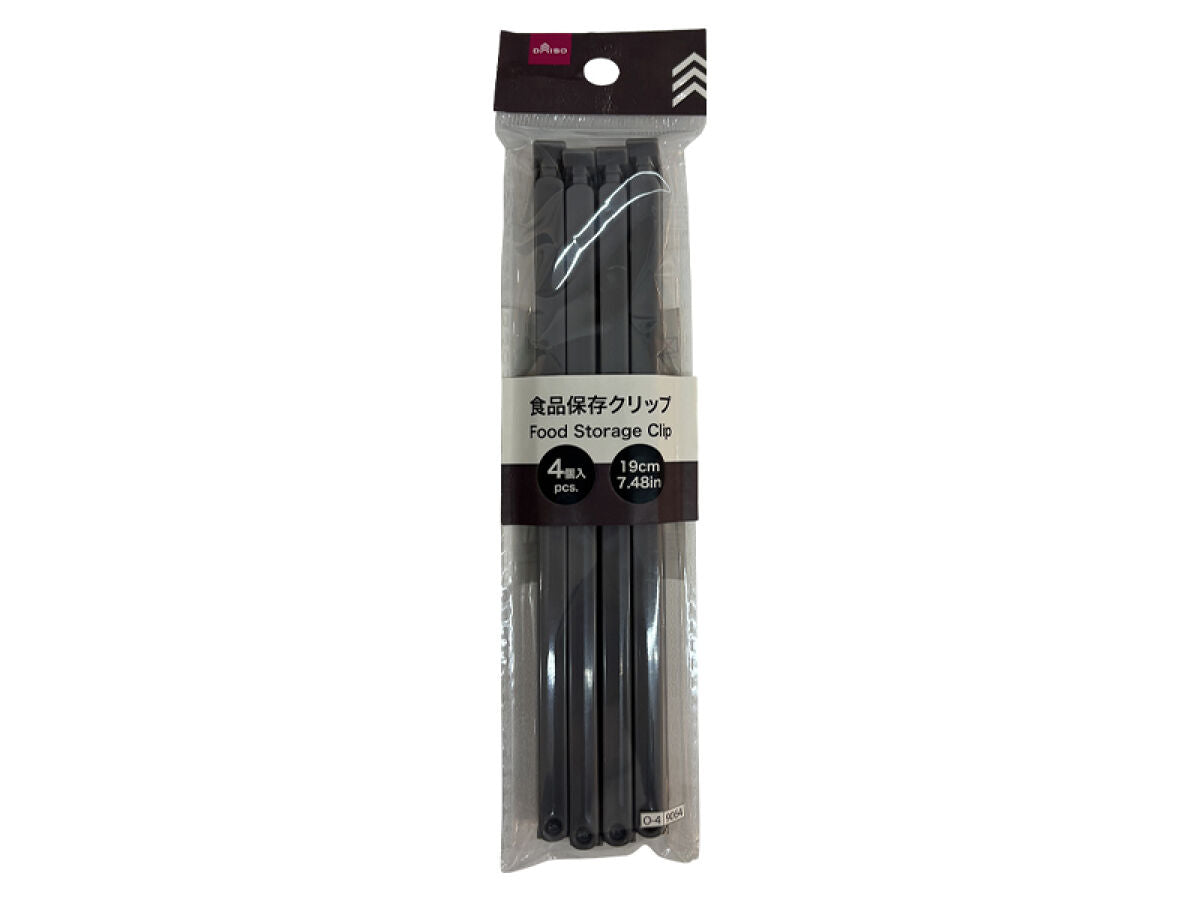 Daiso Slim Food Storage Clip -7.48in - 19cm - 4 pcs.- FrontPackage