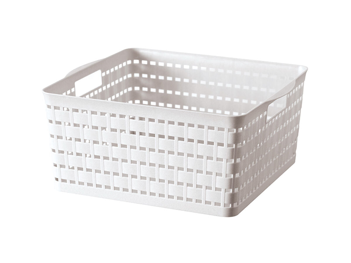 Wood Grain Storage Basket -with Handle-
