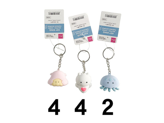 Daiso Key Ring -Jellyfish - Clione - Flapjack Octopus- FrontPackage