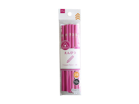 Triangle Pencil -2B - 10 pcs. - Pink-