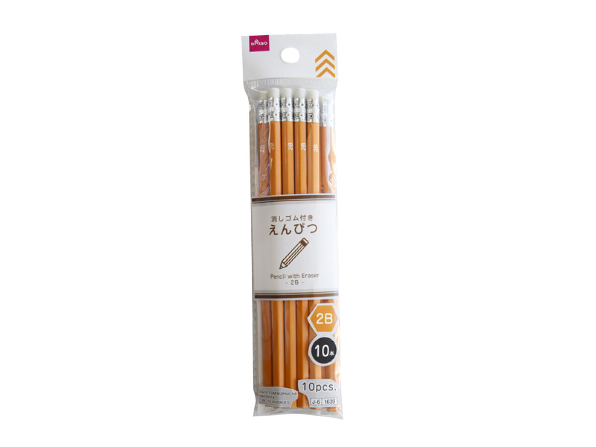 Daiso Pencil with Eraser -2B - 10 pcs.- FrontPackage