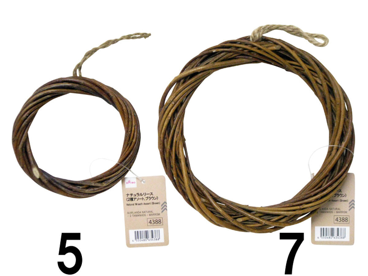 Daiso Natural Wreath -2 sizes - Brown- FrontPackage