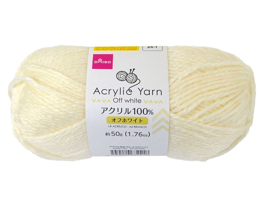Daiso Acrylic Yarn - A2 - Off White - FrontPackage