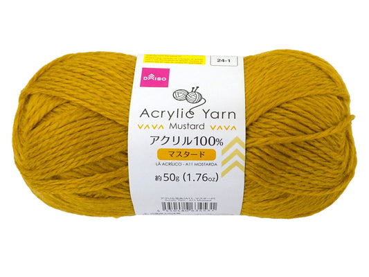 Daiso Acrylic Yarn - A11 - Mustard - FrontPackage