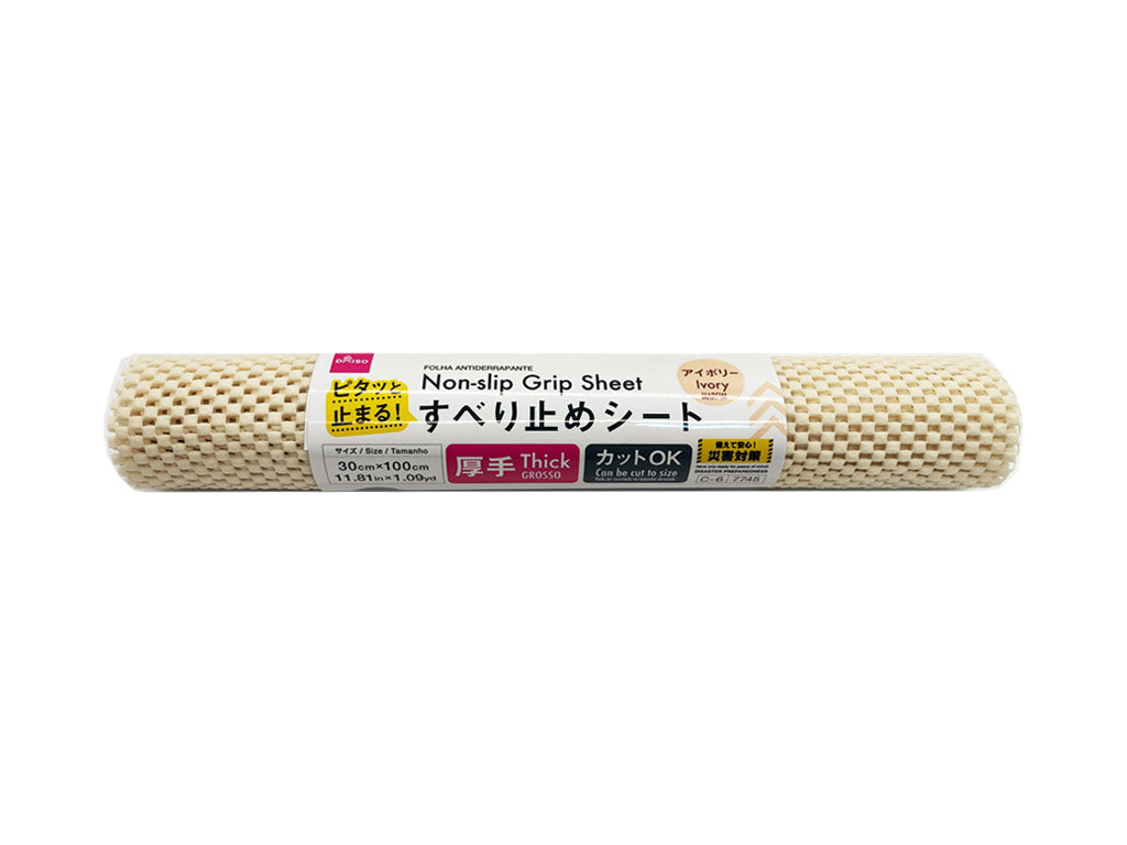 Daiso Non-slip Grip Sheet -Thick - Ivory - 11.81in x 1.09yd - 30cm x 100cm- FrontPackage