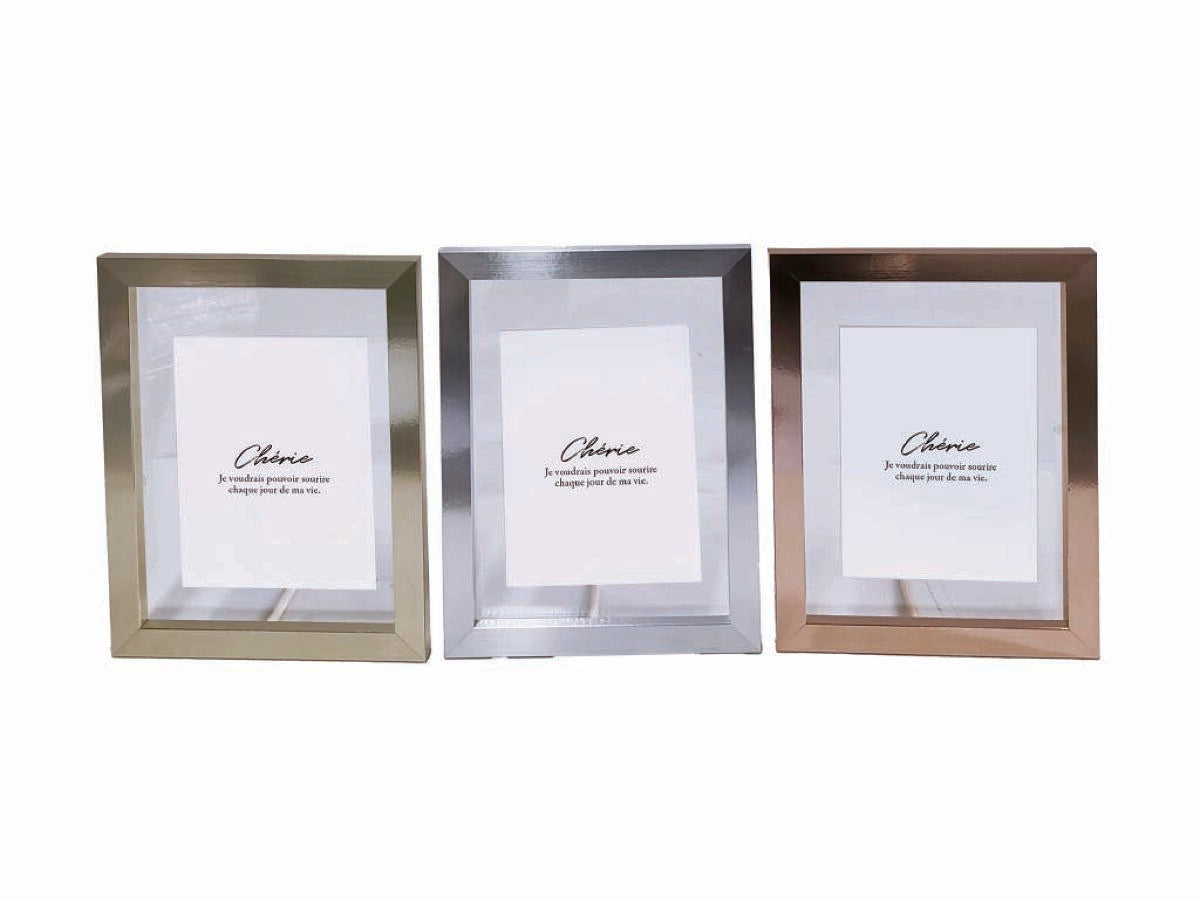 Daiso Metallic Design Photo Frame -For Size 2L Photo - 5.00in x 7.00in - 12.7cm x 17.8cm- FrontPackage