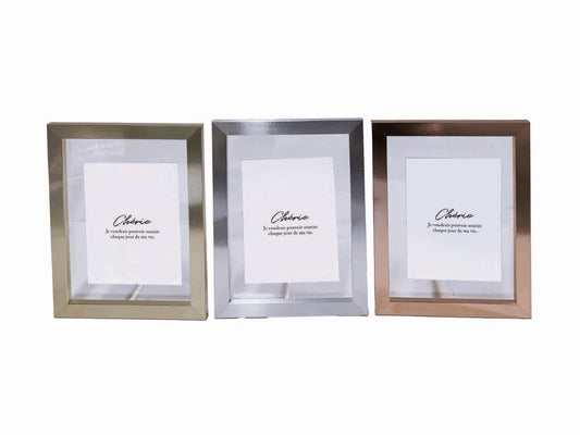 Daiso Metallic Design Photo Frame -For Size 2L Photo - 5.00in x 7.00in - 12.7cm x 17.8cm- FrontPackage