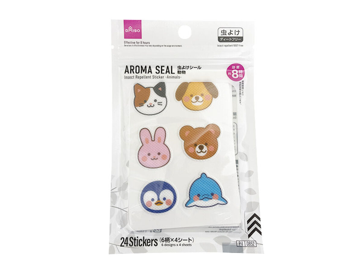 Daiso Insect Repellent Sticker -Animals - 24 Stickers- FrontPackage