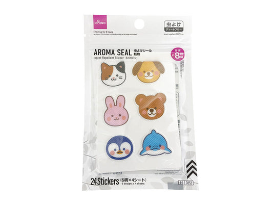 Daiso Insect Repellent Sticker -Animals - 24 Stickers- FrontPackage