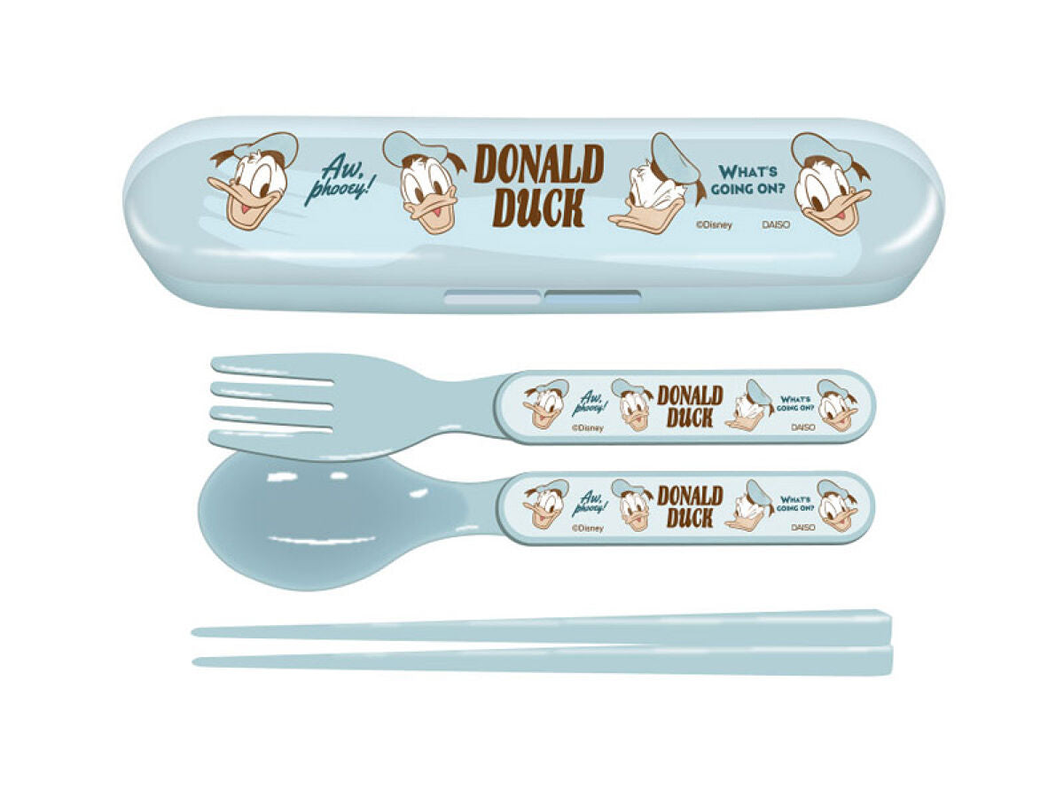 Daiso Chopsticks, Spoon and Fork set -Donald Duck - DC8- FrontPackage