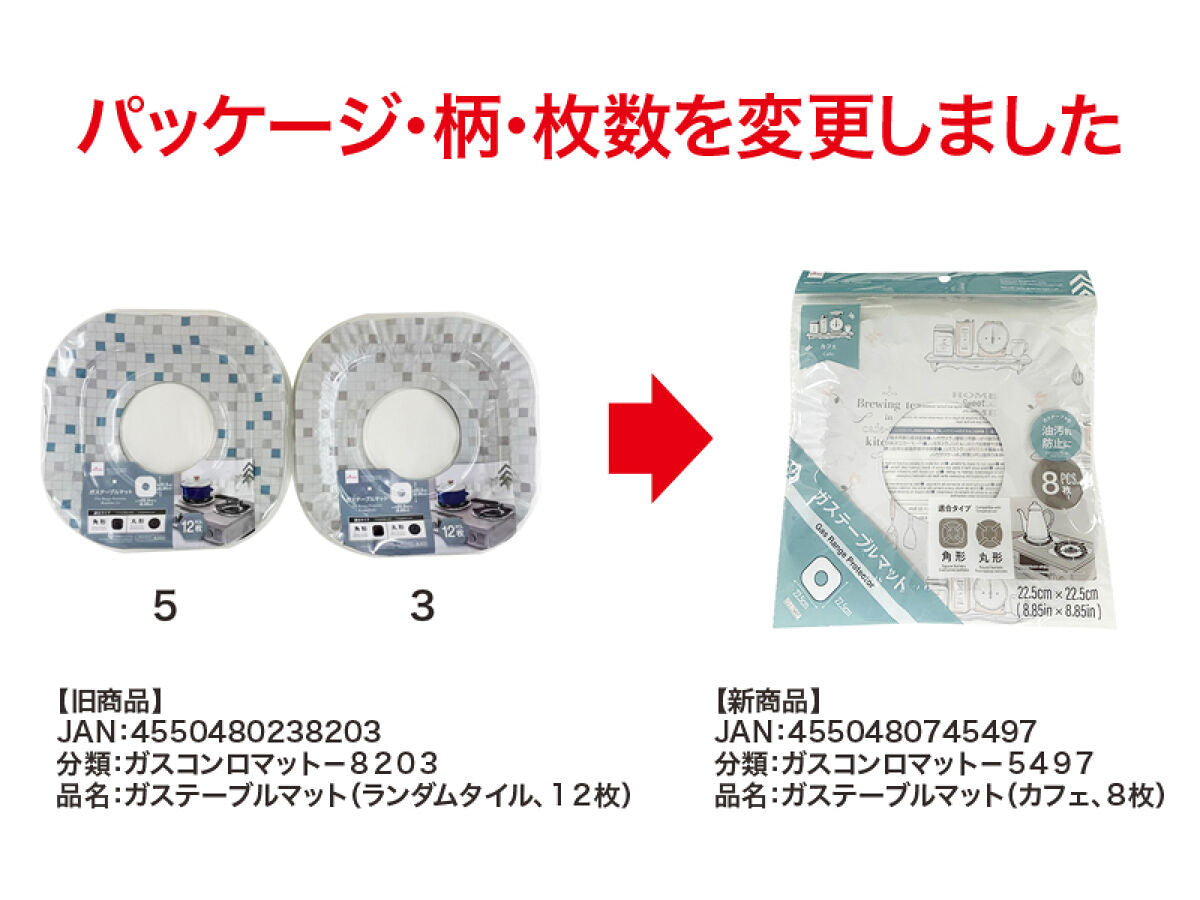 Daiso Gas Range Protector - Cafe - 8PCS.- FrontPackage