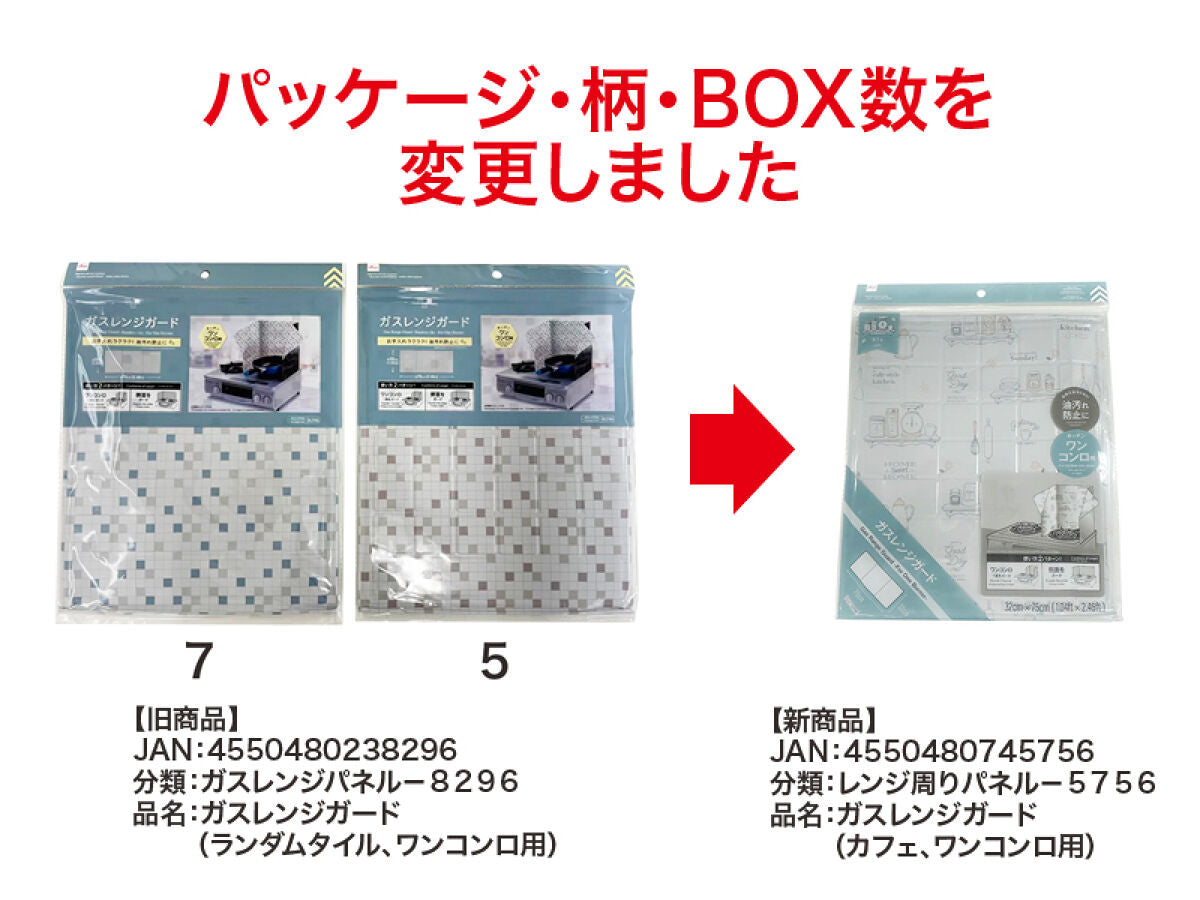 Daiso Gas Range Guard -Cafe - For One Burner- FrontPackage