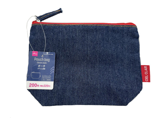 Daiso Denim-style pouch bag FrontPackage