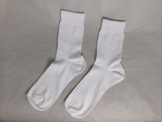 Daiso Color Wide Rib Socks(White,Heel Right Angle,Water Absorption Quick Drying) FrontPackage