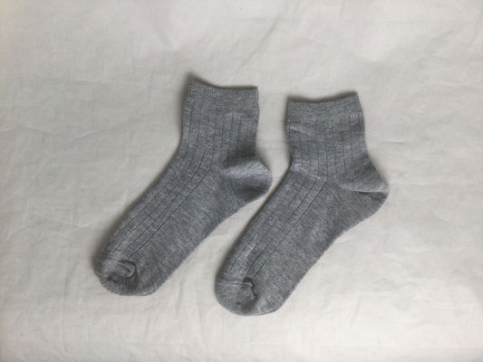 Daiso Color Wide Rib Socks(Heather Gray,Heel Right Angle,Water Absorption Quick Drying) FrontPackage