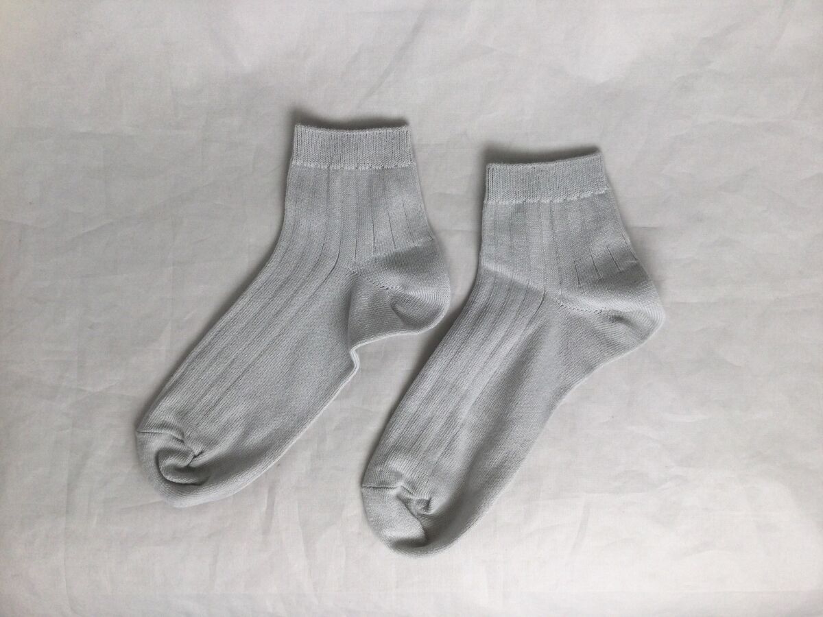 Daiso Color Wide Rib Socks(Light Gray,Heel Right Angle,Water Absorption Quick Drying) FrontPackage