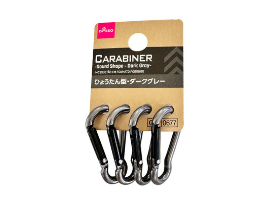 Daiso Carabiner -Gourd Shape - 4pcs - Dark Gray- FrontPackage