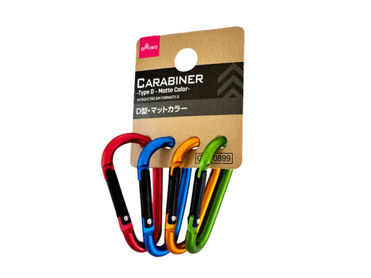 Daiso Carabiner -Type D - 4pcs - Matte Color- FrontPackage