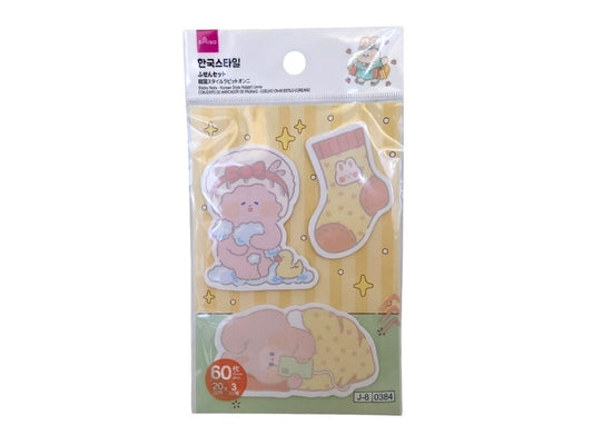 Daiso Sticky Note - Korean Style Rabbit Unnie - 20 Sheets - 3 Types FrontPackage