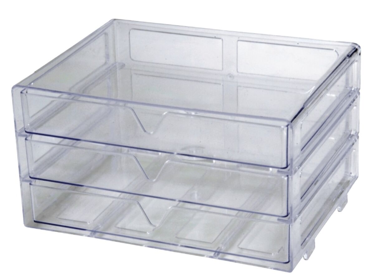 Daiso Three drawers case(Clear) FrontPackage