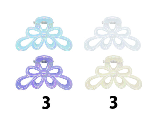 Daiso Claw clip set openwork flower aurora FrontPackage