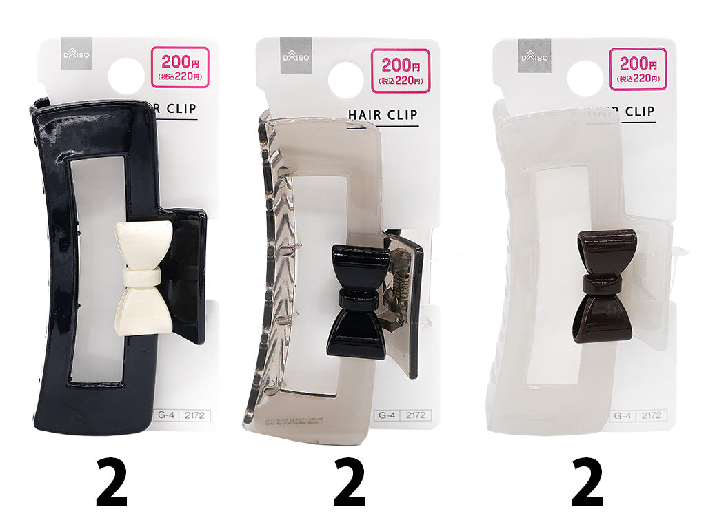 Daiso Claw clip cross square ribbon FrontPackage