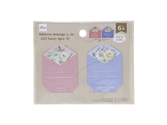 Adhesive message cards -CGV flower 6pcs-