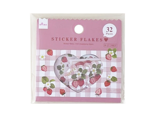 Sticker flakes -CGV strawberry 32pcs-