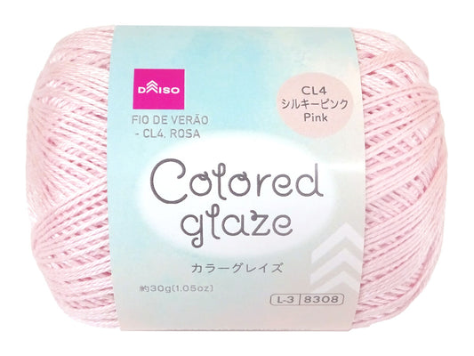 Daiso Yarn - Colored glaze - CL4 Pink FrontPackage