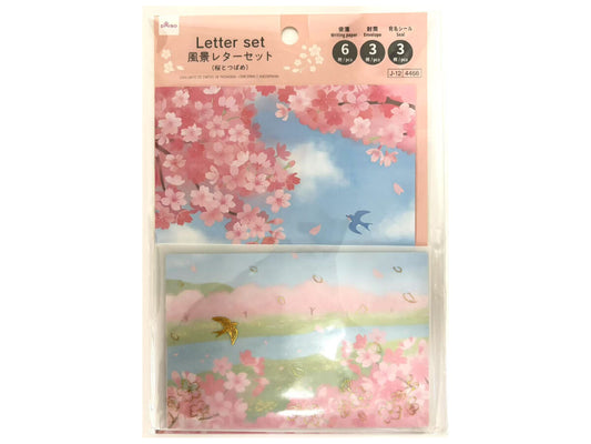 Daiso Landscape letter set (Cherry blossoms and swallow) FrontPackage