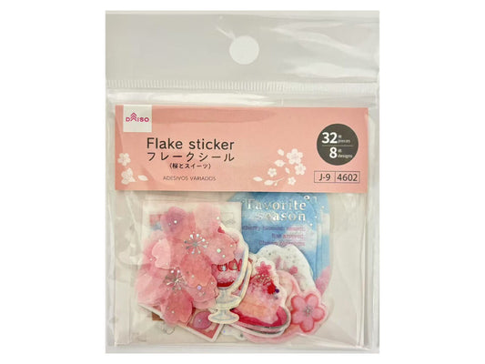 Flake sticker(Cherry blossoms and sweets, 32 pieces)