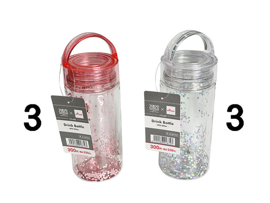 Daiso Drink Bottle - With Glitter - FrontPackage