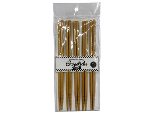 Daiso Bamboo chopsticks  5p brown FrontPackage