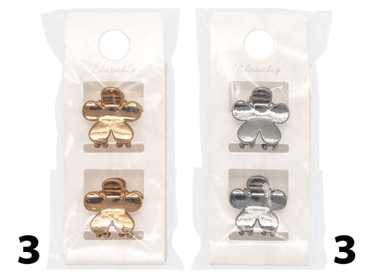 Daiso Mini claw clip set Metal Flower FrontPackage