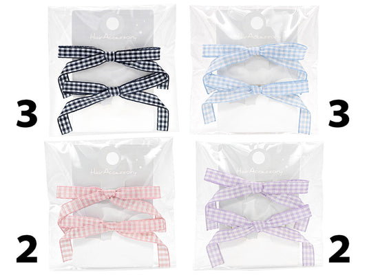 Daiso Hair clip Ribbon Gingham check FrontPackage