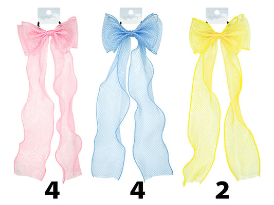 Daiso Ribbon Hair tie Wave Gingham Check FrontPackage