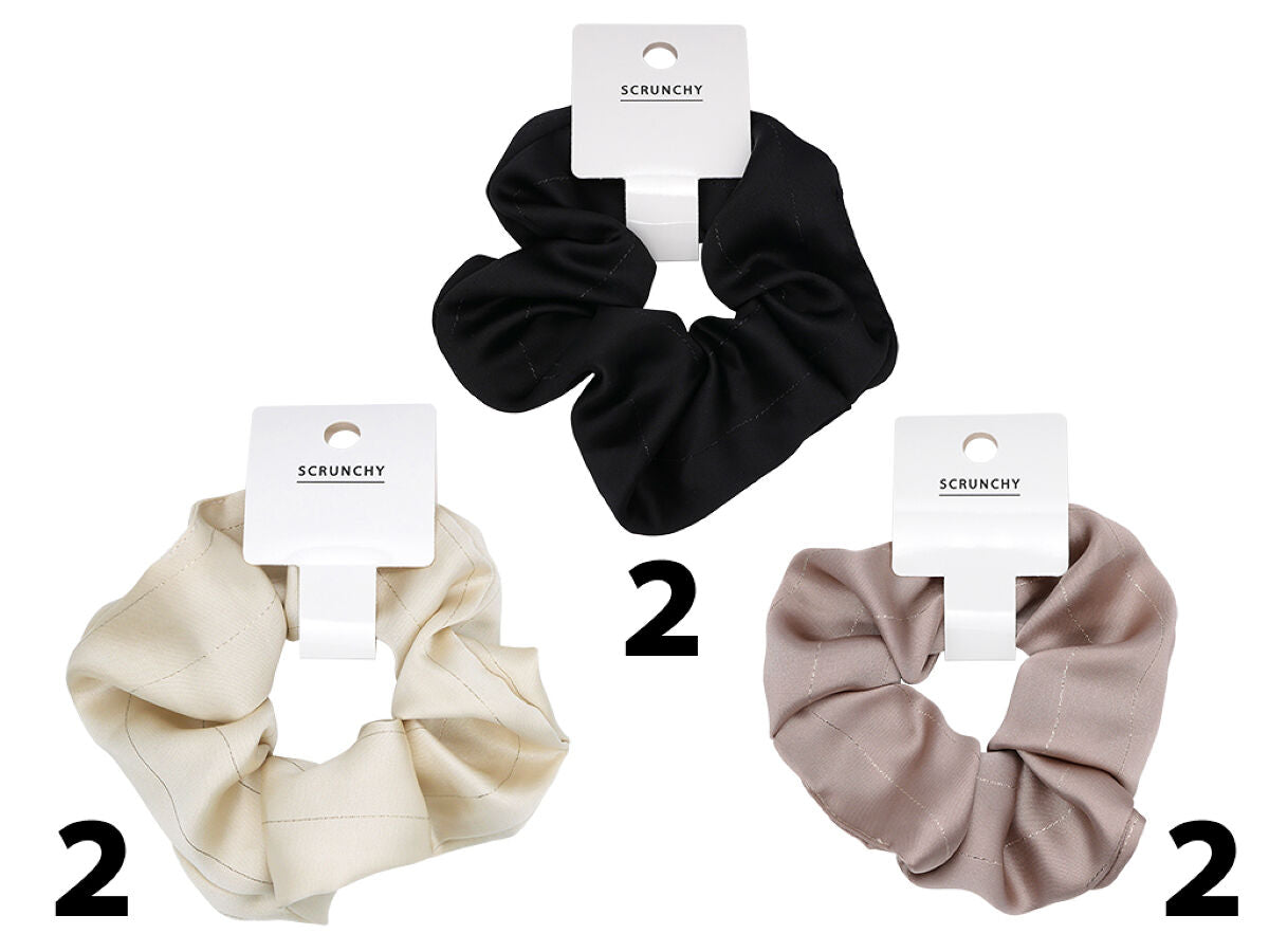 Daiso Scrunchie Satin style Pencil stripe FrontPackage