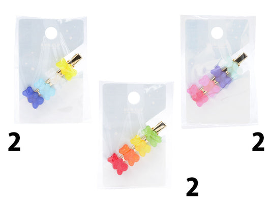 Daiso Bear hair clip Candy color FrontPackage
