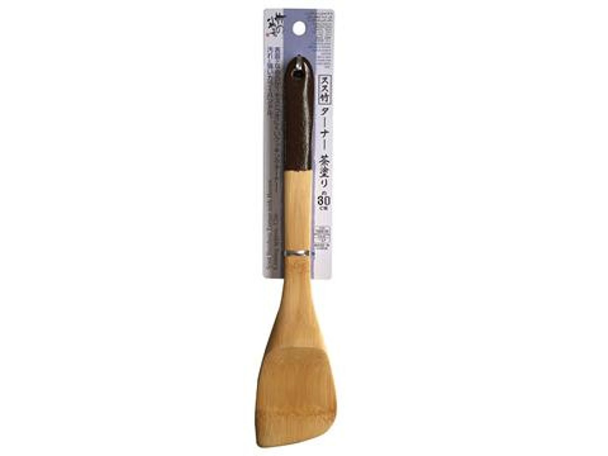 Daiso Soot Bamboo Turner with Brown Coating FrontPackage