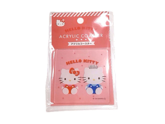 Daiso ACRYLIC COASTER Kitty RED FrontPackage